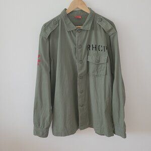 Men's Military-Style Red Hot Chili Peppers Stadium Arcadium Button-Up Shirt-L